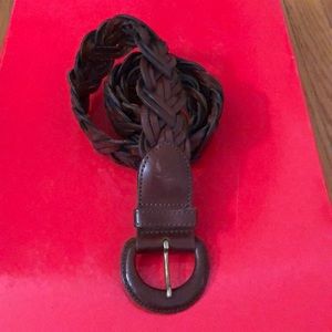 Coach Light Brown Braided Leather Belt